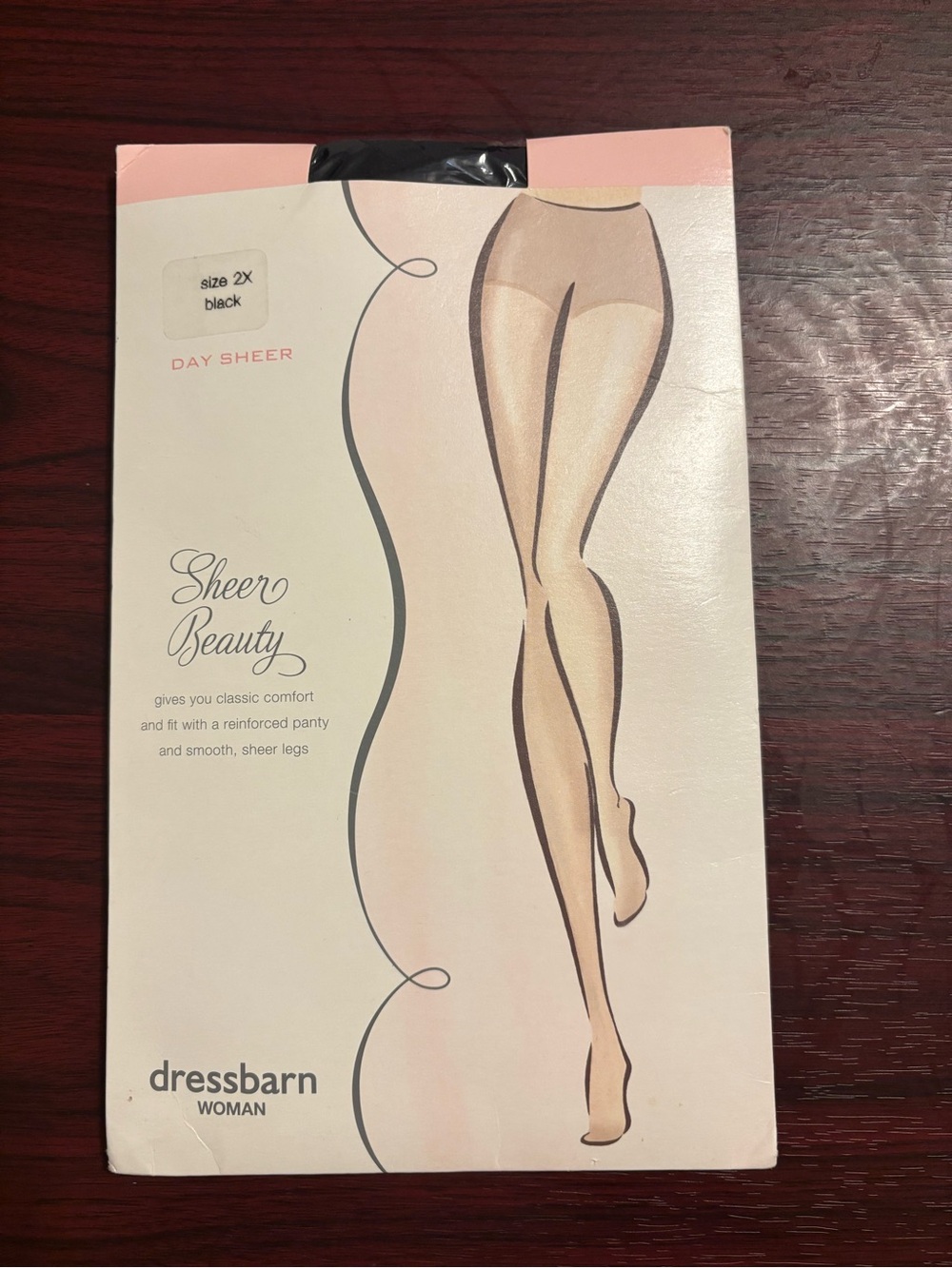 New Dressbarn Beauty Day Sheer Black Pantyhose, Size 2X